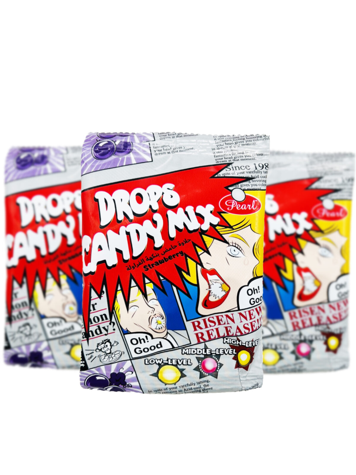 ابنبات ترش کندی توت فرنگی بسته 30 عددی Candy